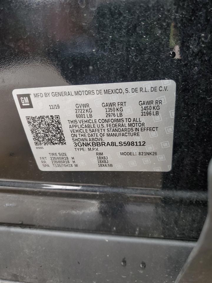 2020 Chevrolet Blazer 1Lt VIN: 3GNKBBRA8LS598112 Lot: 71402515