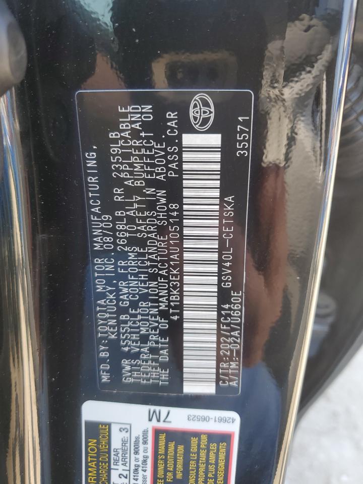 2010 Toyota Camry Se VIN: 4T1BK3EK1AU105148 Lot: 80552995