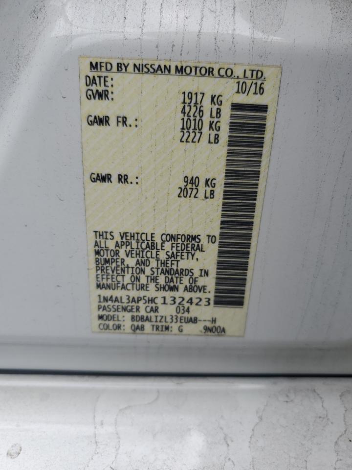 2017 Nissan Altima 2.5 VIN: 1N4AL3AP5HC132423 Lot: 84364755