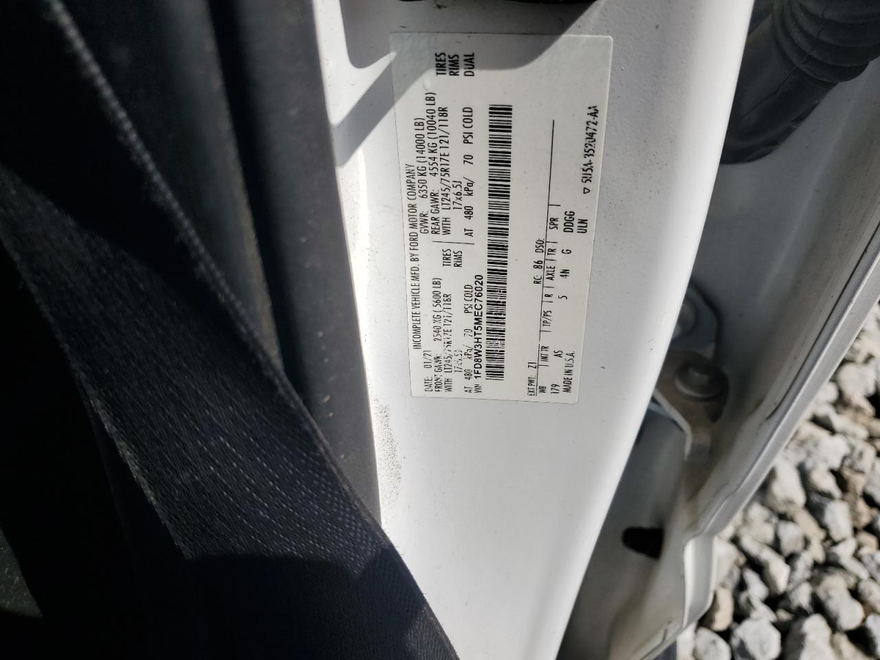 2021 Ford F350 Super Duty VIN: 1FD8W3HT5MEC76020 Lot: 81586055