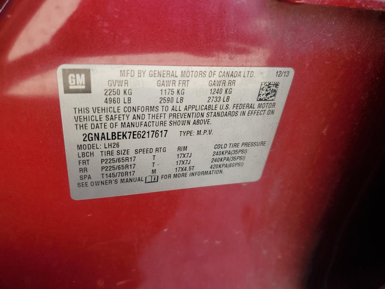 2GNALBEK7E6217617 CHEVROLET EQUINOX 2014 RED Photo 13