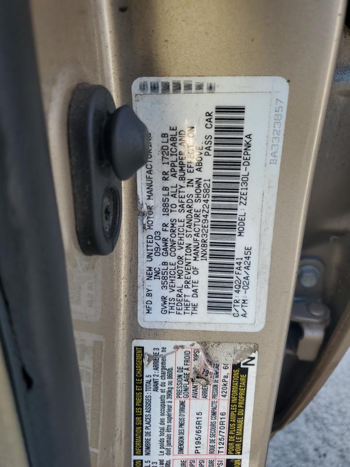 2004 Toyota Corolla Ce VIN: 1NXBR32E94Z245821 Lot: 82157565
