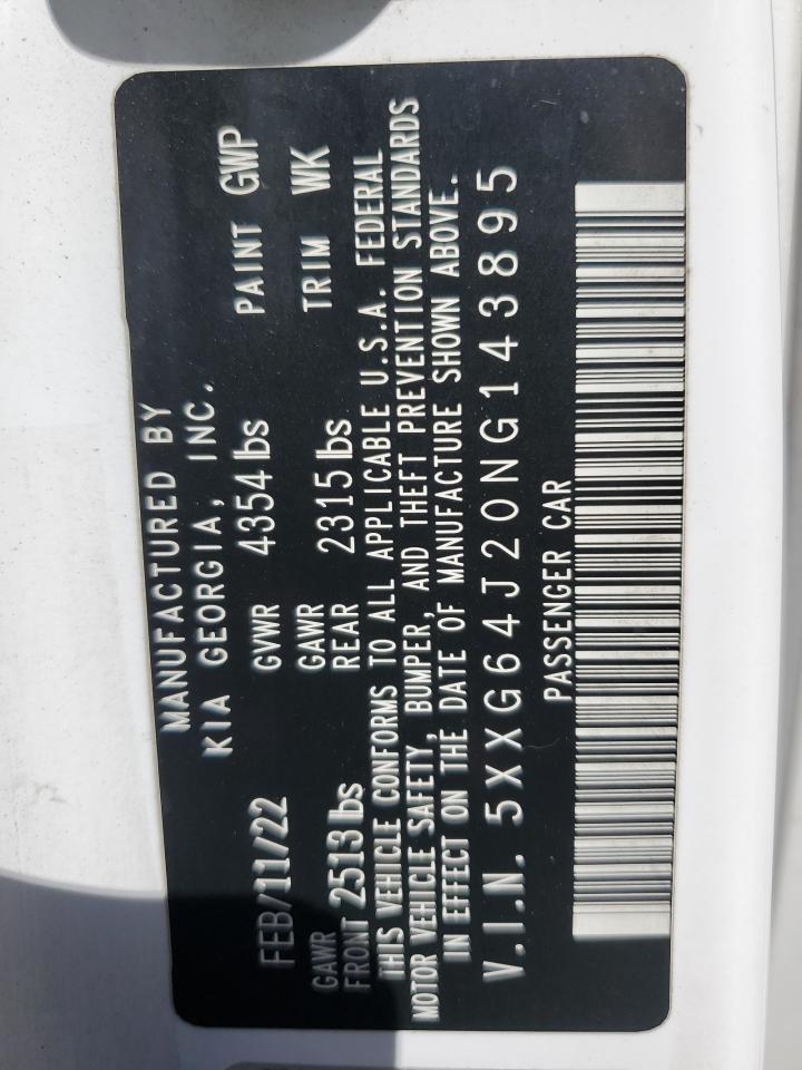 2022 Kia K5 Gt Line VIN: 5XXG64J20NG143895 Lot: 81495995