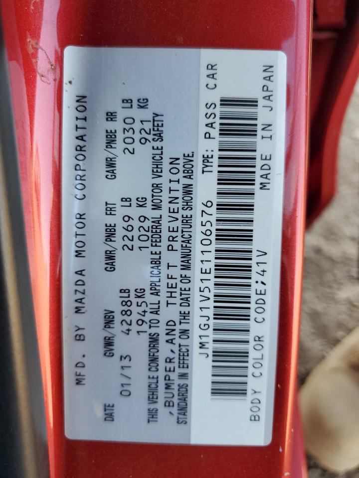 2014 Mazda 6 Touring VIN: JM1GJ1V51E1106576 Lot: 80946855