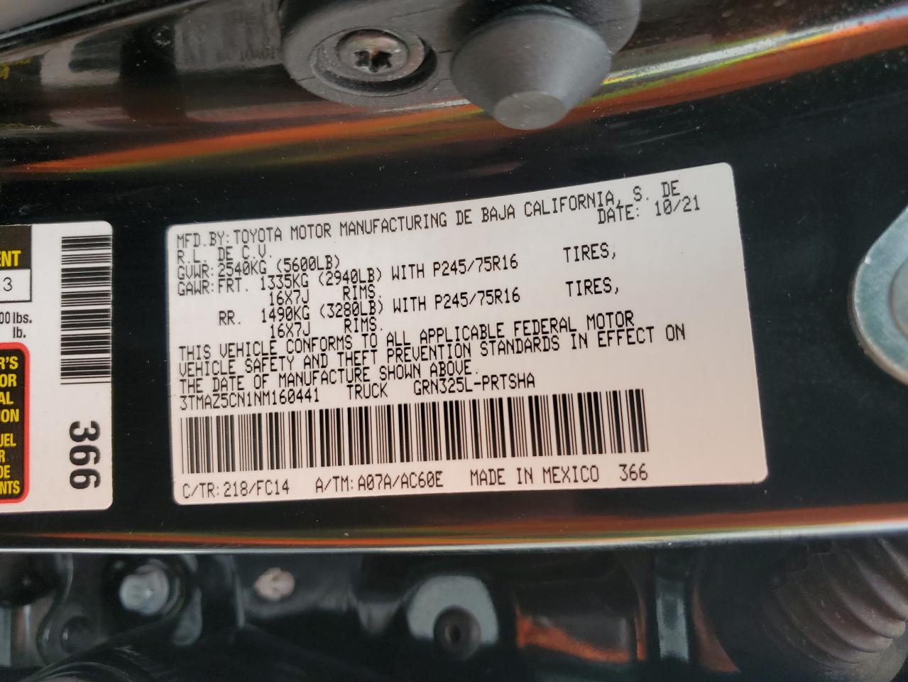 2022 Toyota Tacoma Double Cab VIN: 3TMAZ5CN1NM160441 Lot: 81613665