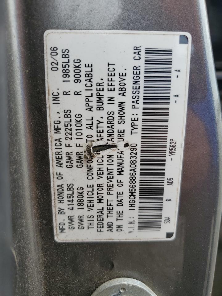 2006 Honda Accord Ex VIN: 1HGCM56886A083290 Lot: 81905605