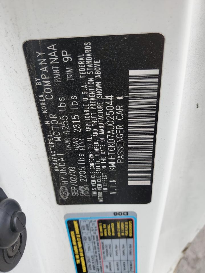 2010 Hyundai Genesis Coupe 2.0T VIN: KMHHT6KD7AU025044 Lot: 81506345