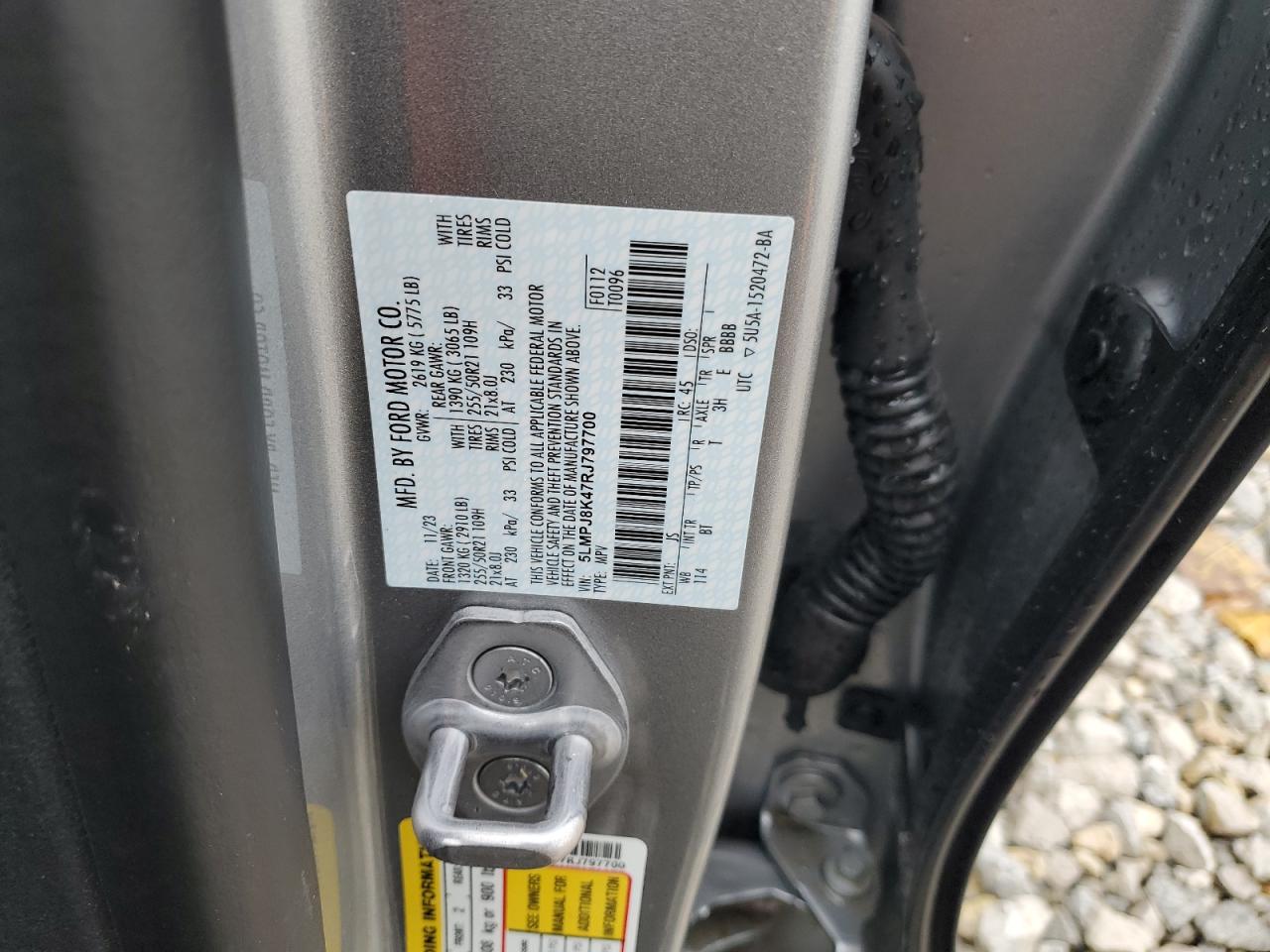 2024 Lincoln Nautilus Reserve VIN: 5LMPJ8K47RJ797700 Lot: 81308955