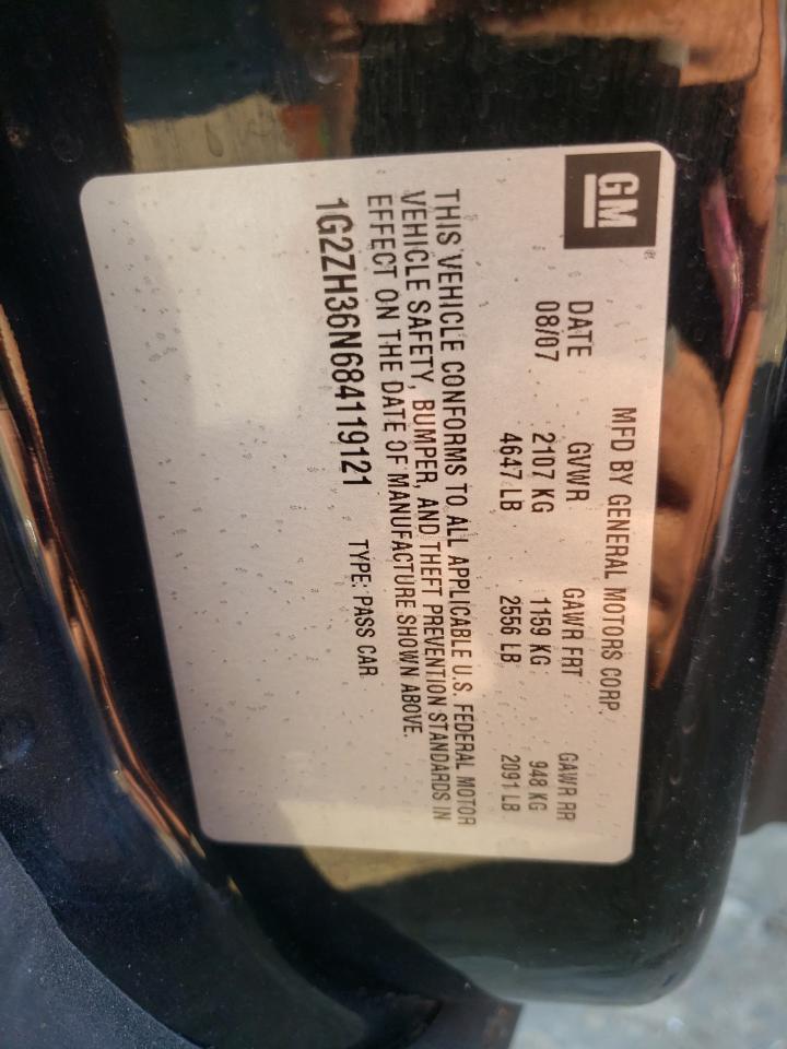 2008 Pontiac G6 Gt VIN: 1G2ZH36N684119121 Lot: 81489745