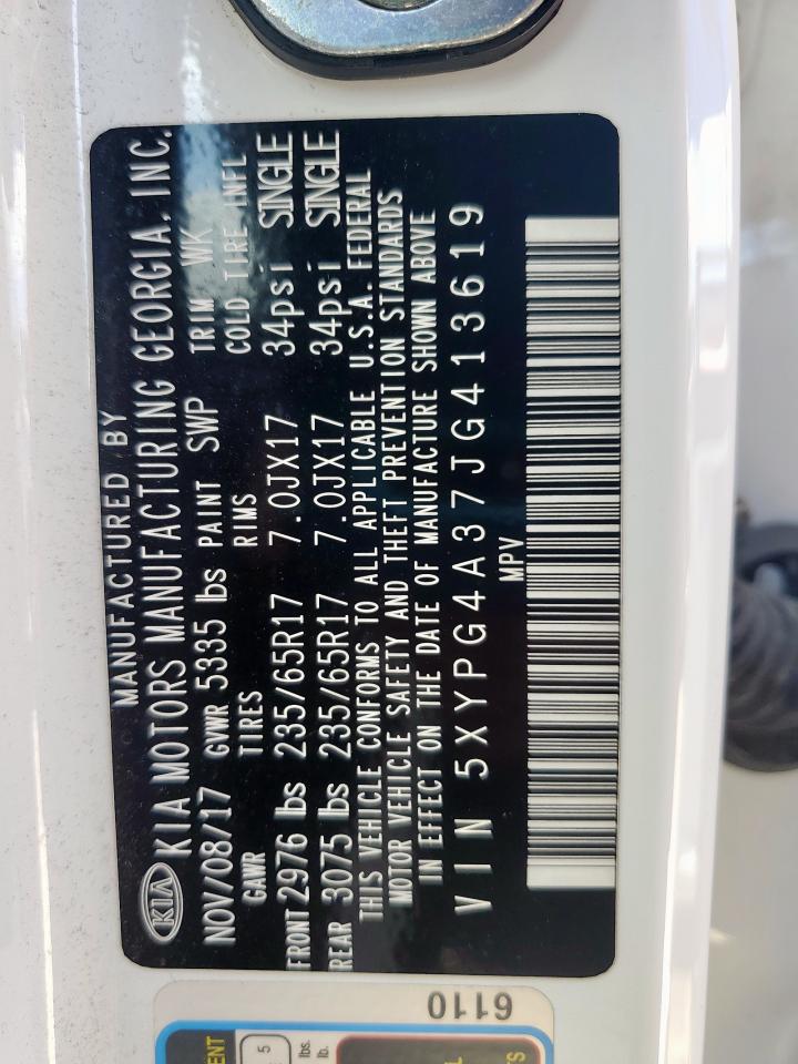 2018 Kia Sorento Lx VIN: 5XYPG4A37JG413619 Lot: 82067935