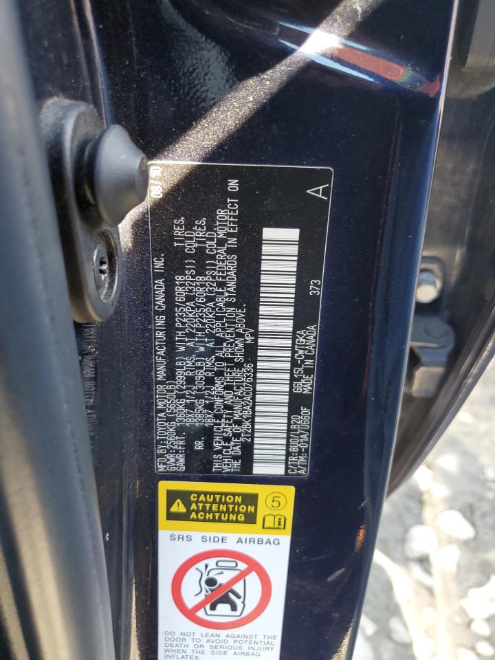 2010 Lexus Rx 350 VIN: 2T2BK1BA2AC076336 Lot: 81253065