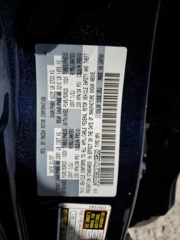 2007 Mazda Cx-9 VIN: JM3TB38C270109522 Lot: 70731805