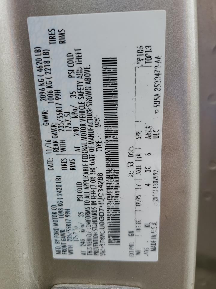 2017 Ford Escape Se VIN: 1FMCU0GD7HUC34288 Lot: 82176985