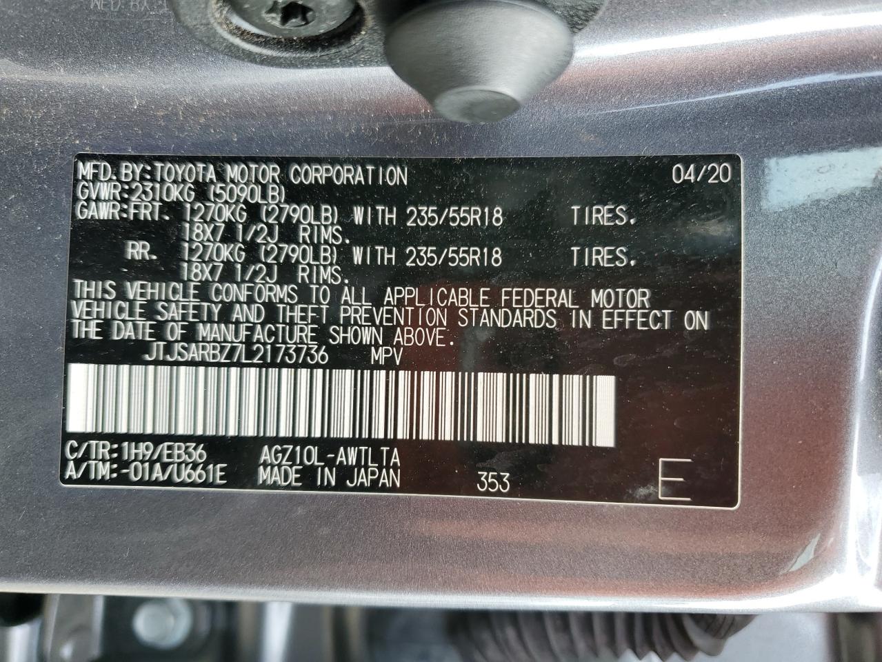 2020 Lexus Nx 300 F Sport VIN: JTJSARBZ7L2173736 Lot: 80616225