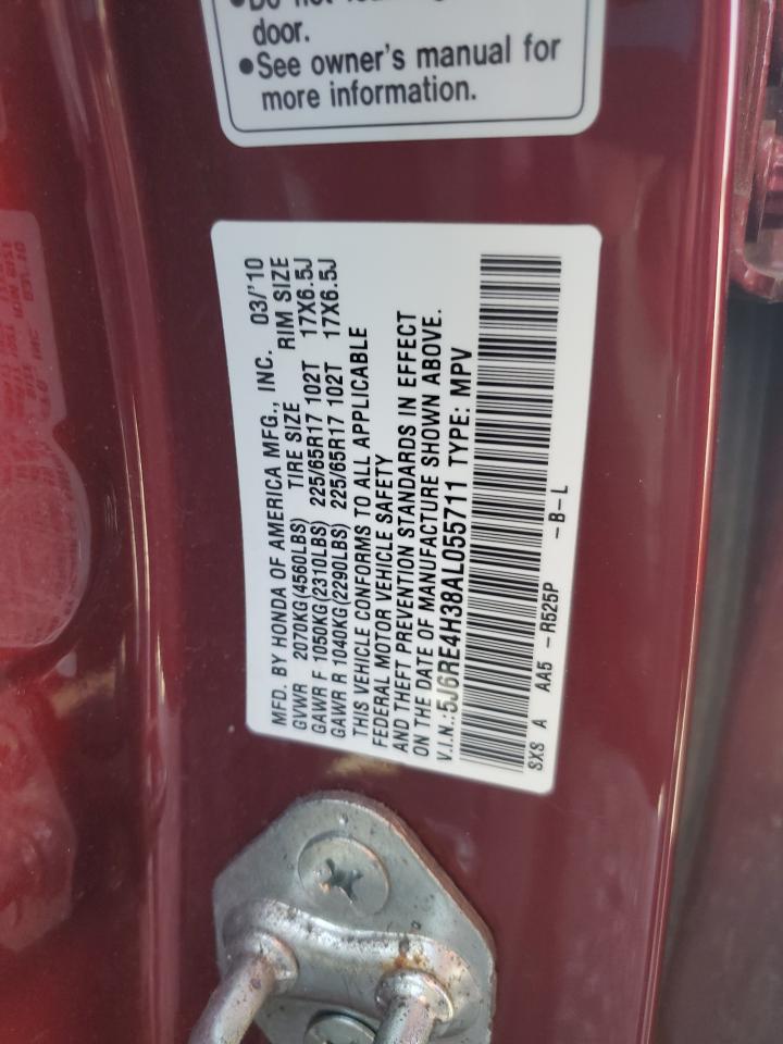 2010 Honda Cr-V Lx VIN: 5J6RE4H38AL055711 Lot: 81828275