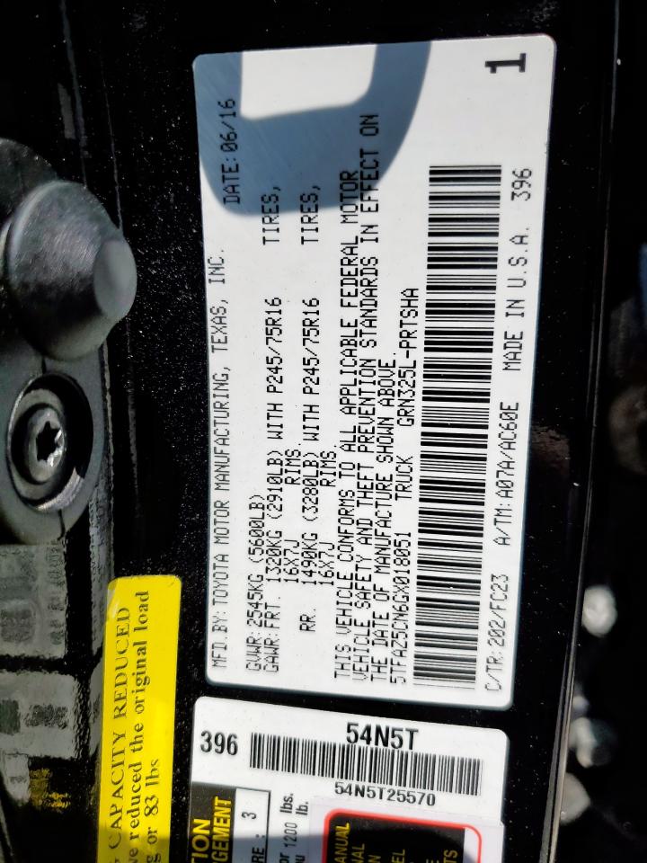 2016 Toyota Tacoma Double Cab VIN: 5TFAZ5CN6GX018051 Lot: 80265645