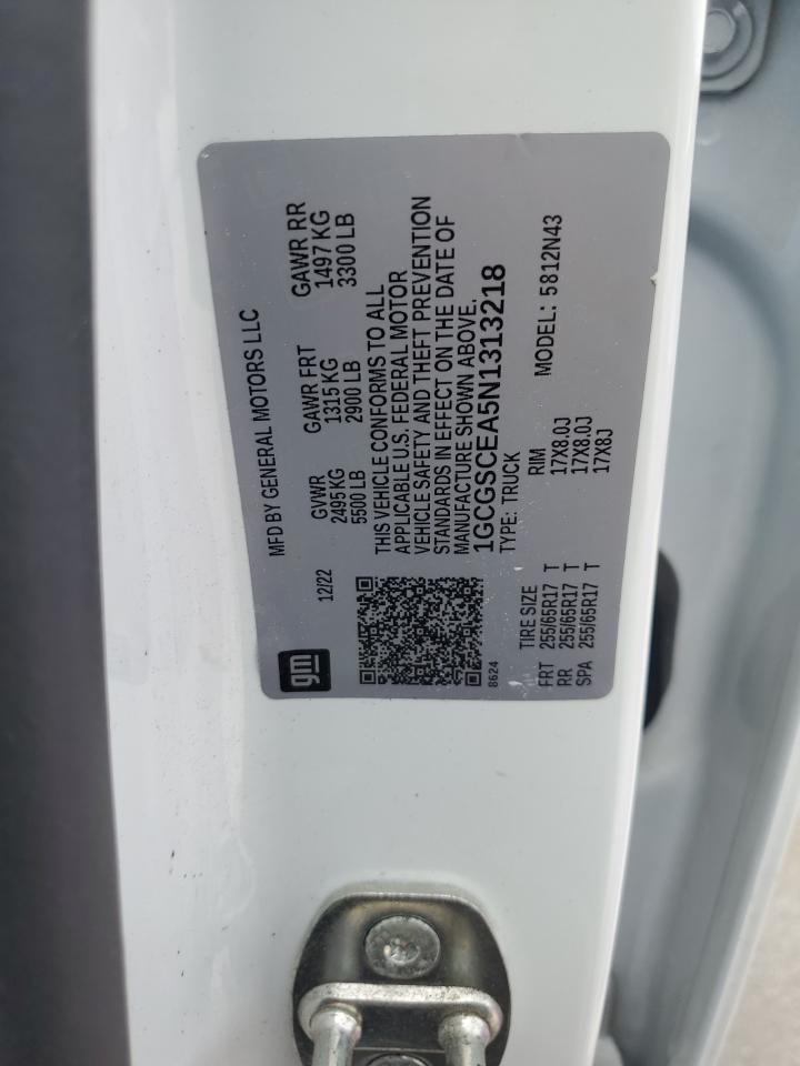 2022 Chevrolet Colorado Lt VIN: 1GCGSCEA5N1313218 Lot: 81012215