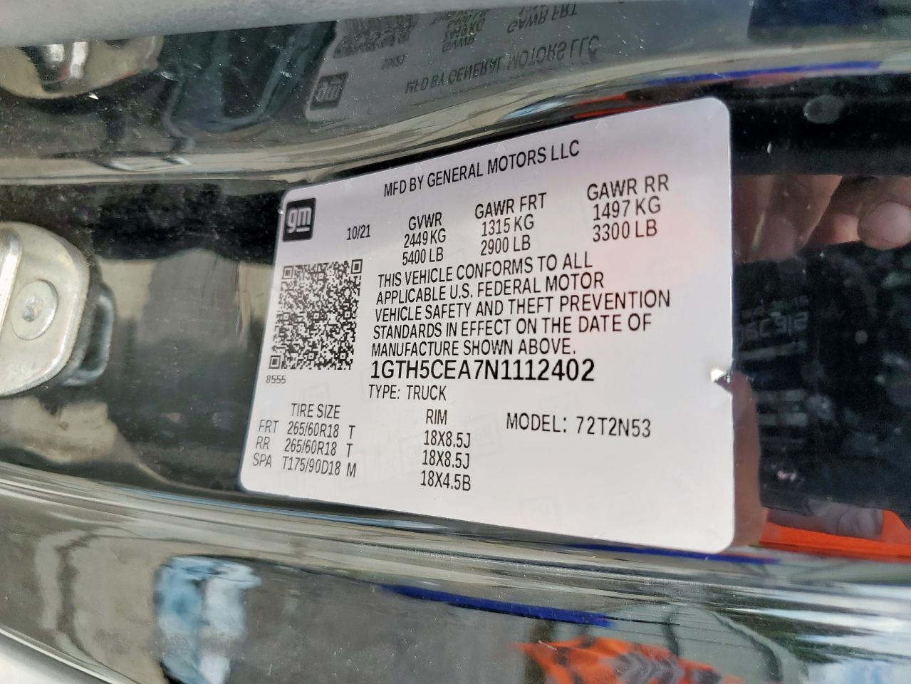 2022 GMC Canyon Elevation VIN: 1GTH5CEA7N1112402 Lot: 84220985