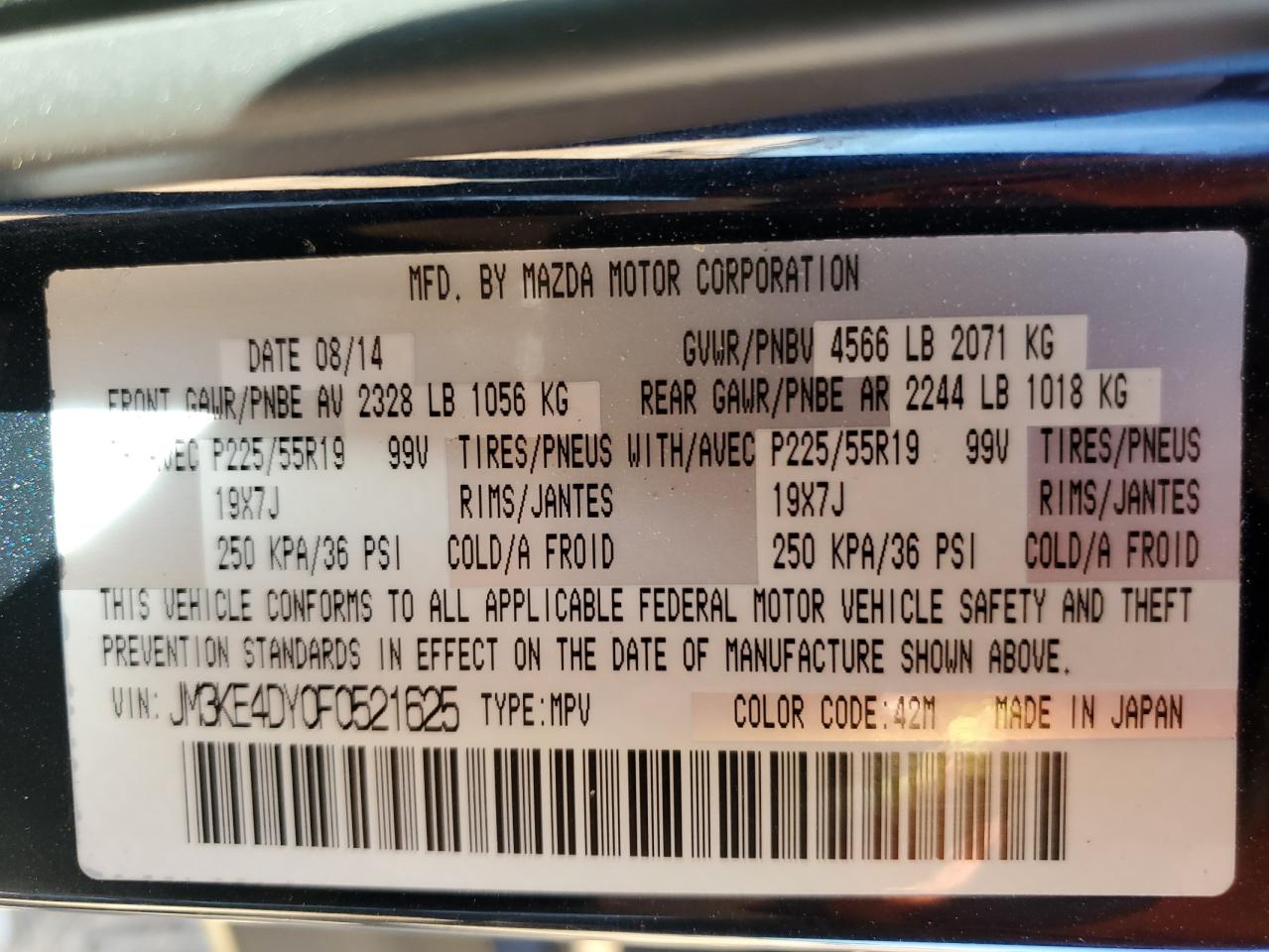 2015 Mazda Cx-5 Gt VIN: JM3KE4DY0F0521625 Lot: 81487345