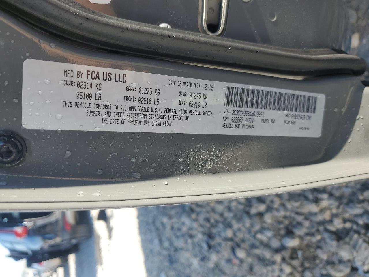 2019 Chrysler 300 S VIN: 2C3CCABG0KH618071 Lot: 80635715