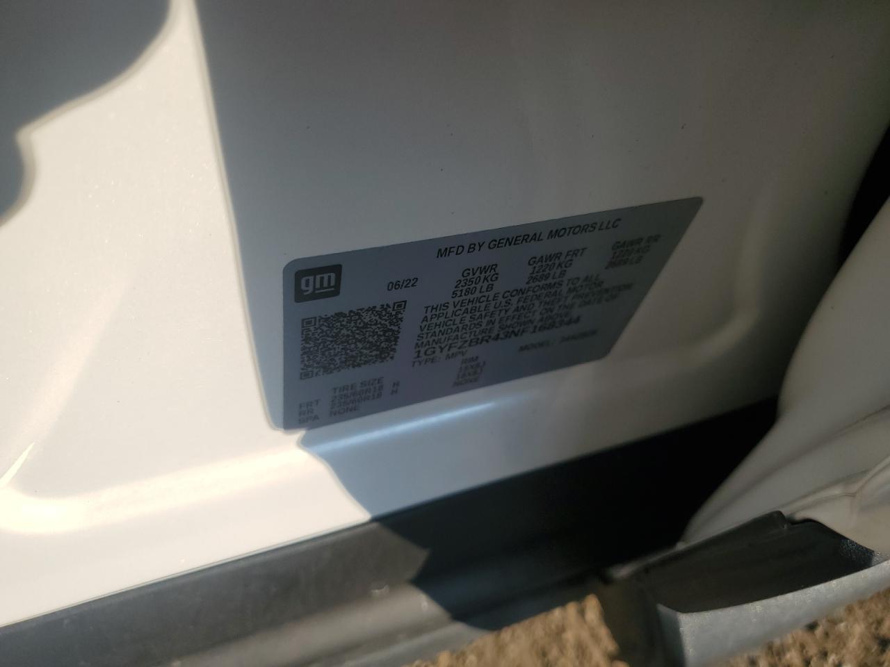 2022 Cadillac Xt4 Luxury VIN: 1GYFZBR43NF168344 Lot: 80458685