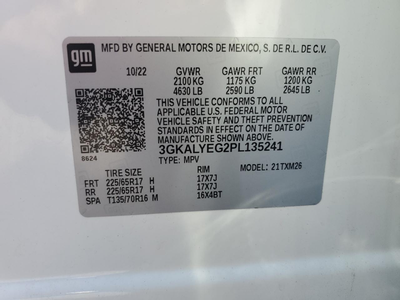 2023 GMC Terrain At4 VIN: 3GKALYEG2PL135241 Lot: 70929775