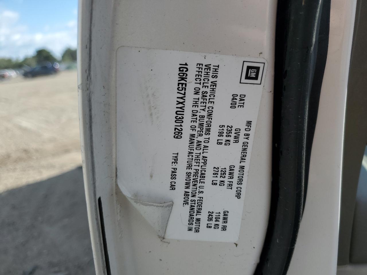 2000 Cadillac Deville Dhs VIN: 1G6KE57YXYU301269 Lot: 71538775