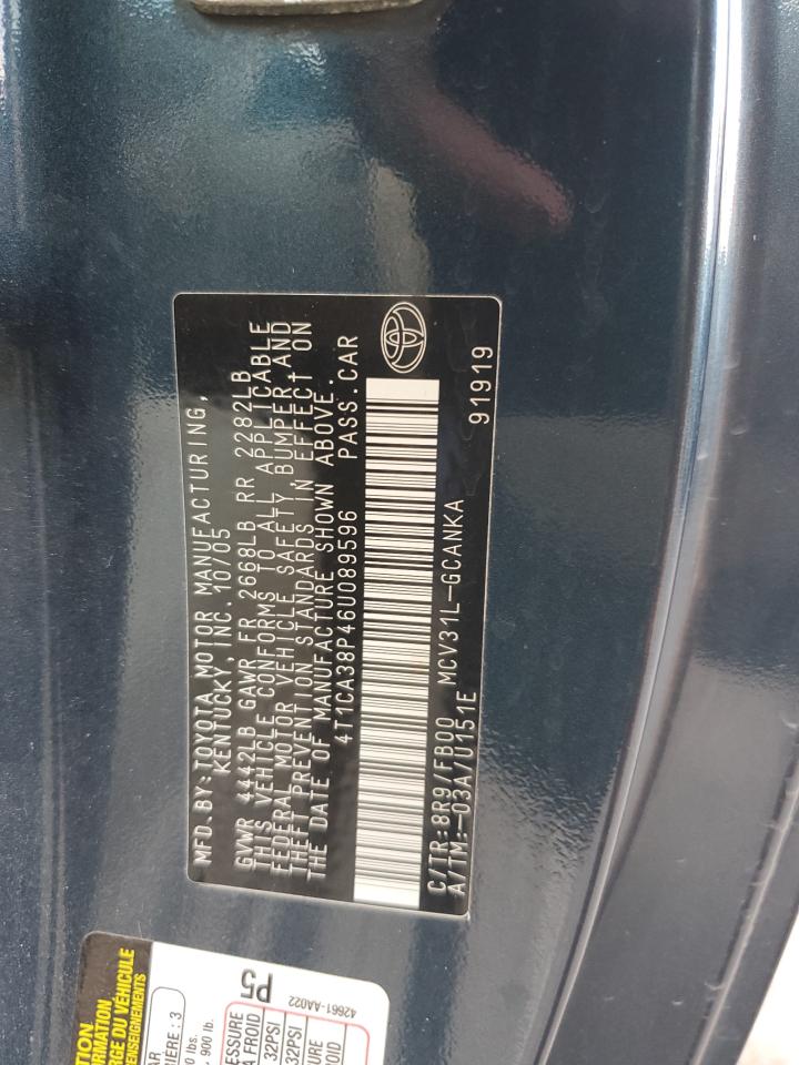 2006 Toyota Camry Solara Se VIN: 4T1CA38P46U089596 Lot: 81007845