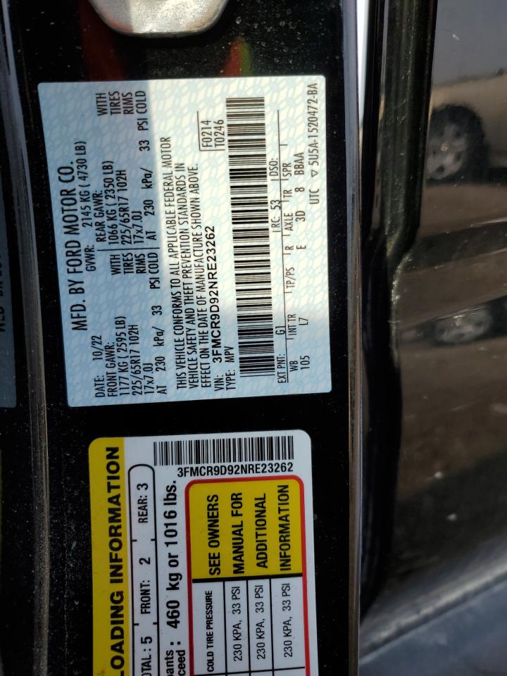 2022 Ford Bronco Sport Badlands VIN: 3FMCR9D92NRE23262 Lot: 71867315