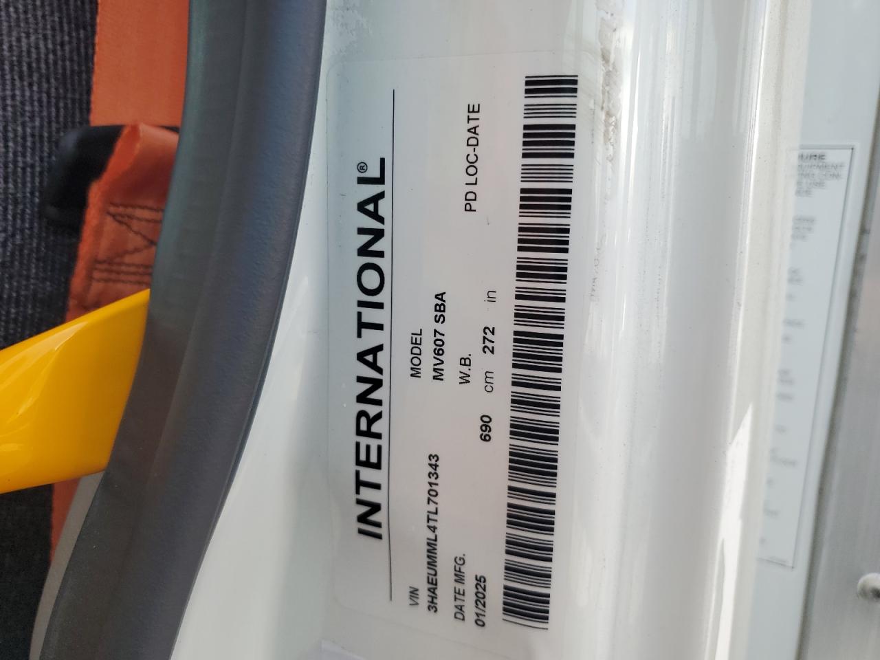 2026 International Mv607 VIN: 3HAEUMML4TL701343 Lot: 81561485