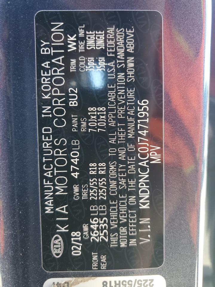 2018 Kia Sportage Ex VIN: KNDPNCAC0J7471956 Lot: 71947335