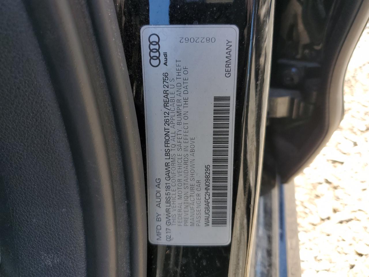 2017 Audi A6 Premium Plus VIN: WAUG8AFC2HN098295 Lot: 70947735