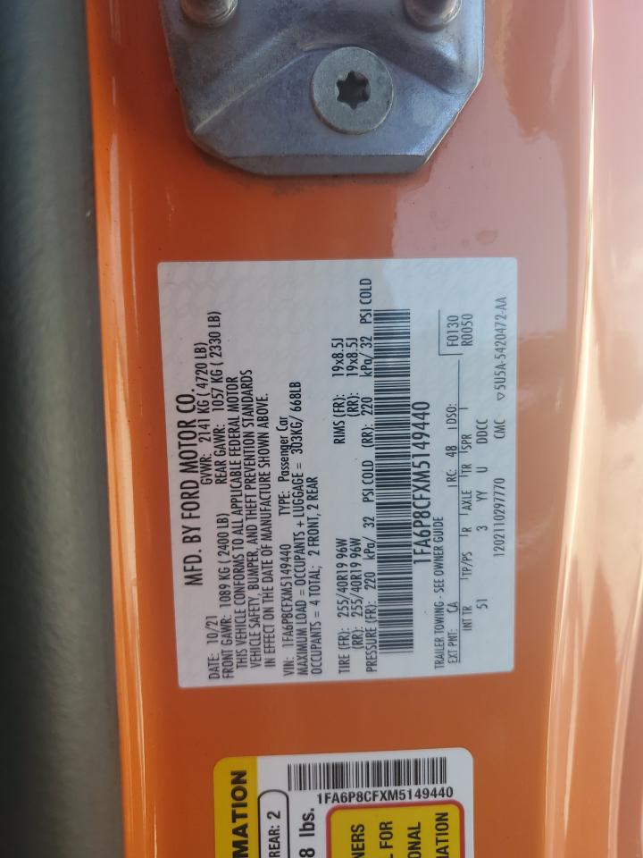 2021 Ford Mustang Gt VIN: 1FA6P8CFXM5149440 Lot: 81536715