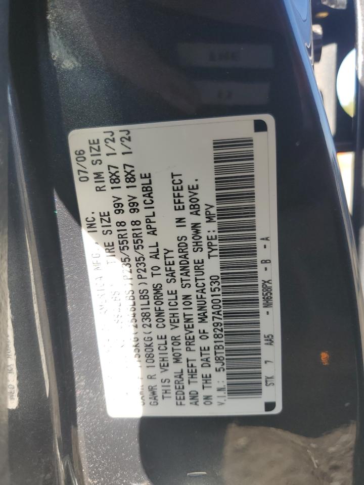 2007 Acura Rdx VIN: 5J8TB18297A001530 Lot: 70717615