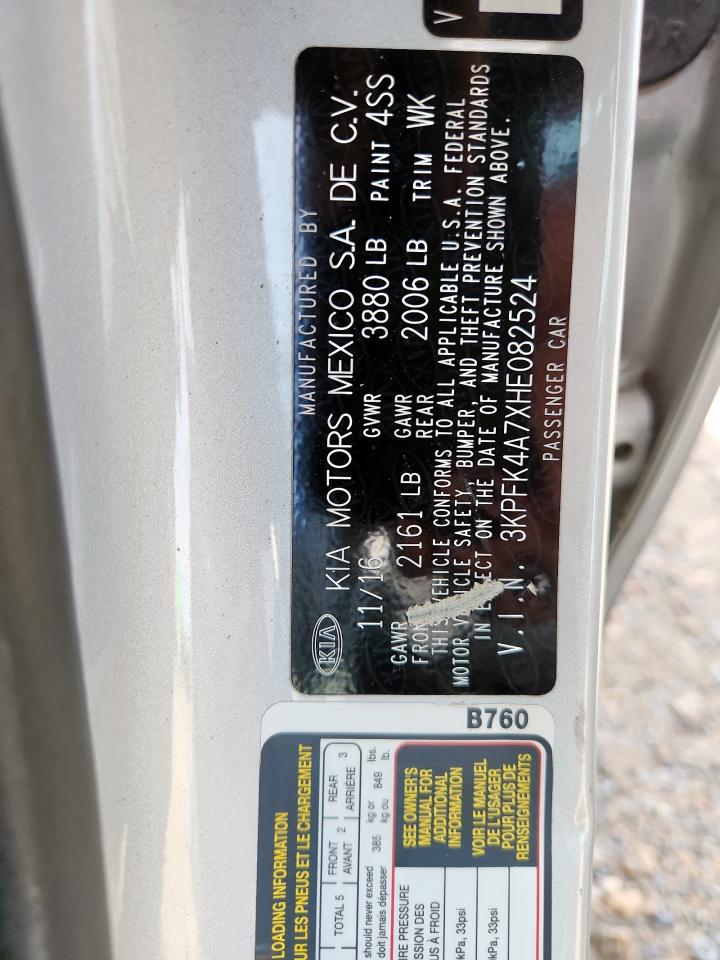 2017 Kia Forte Lx VIN: 3KPFK4A7XHE082524 Lot: 80742345