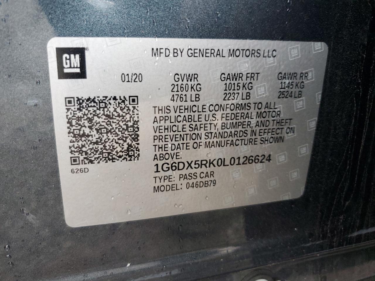 2020 Cadillac Ct5 Luxury VIN: 1G6DX5RK0L0126624 Lot: 81396245