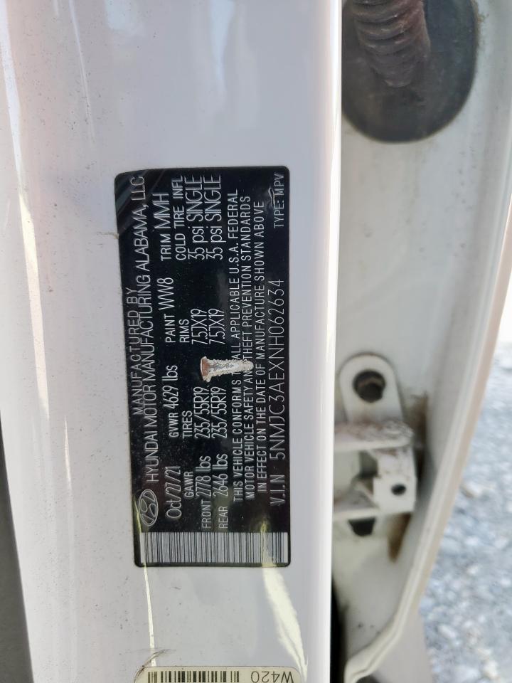 2022 Hyundai Tucson Sel VIN: 5NMJC3AEXNH062634 Lot: 84457785