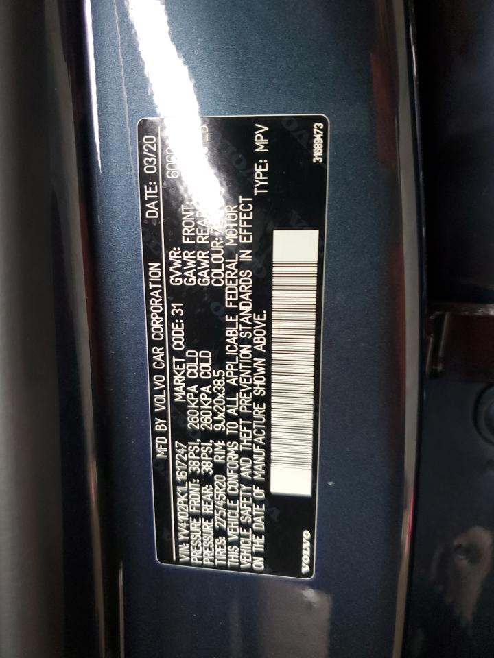 2020 Volvo Xc90 T5 Momentum VIN: YV4102PK1L1617247 Lot: 70779875