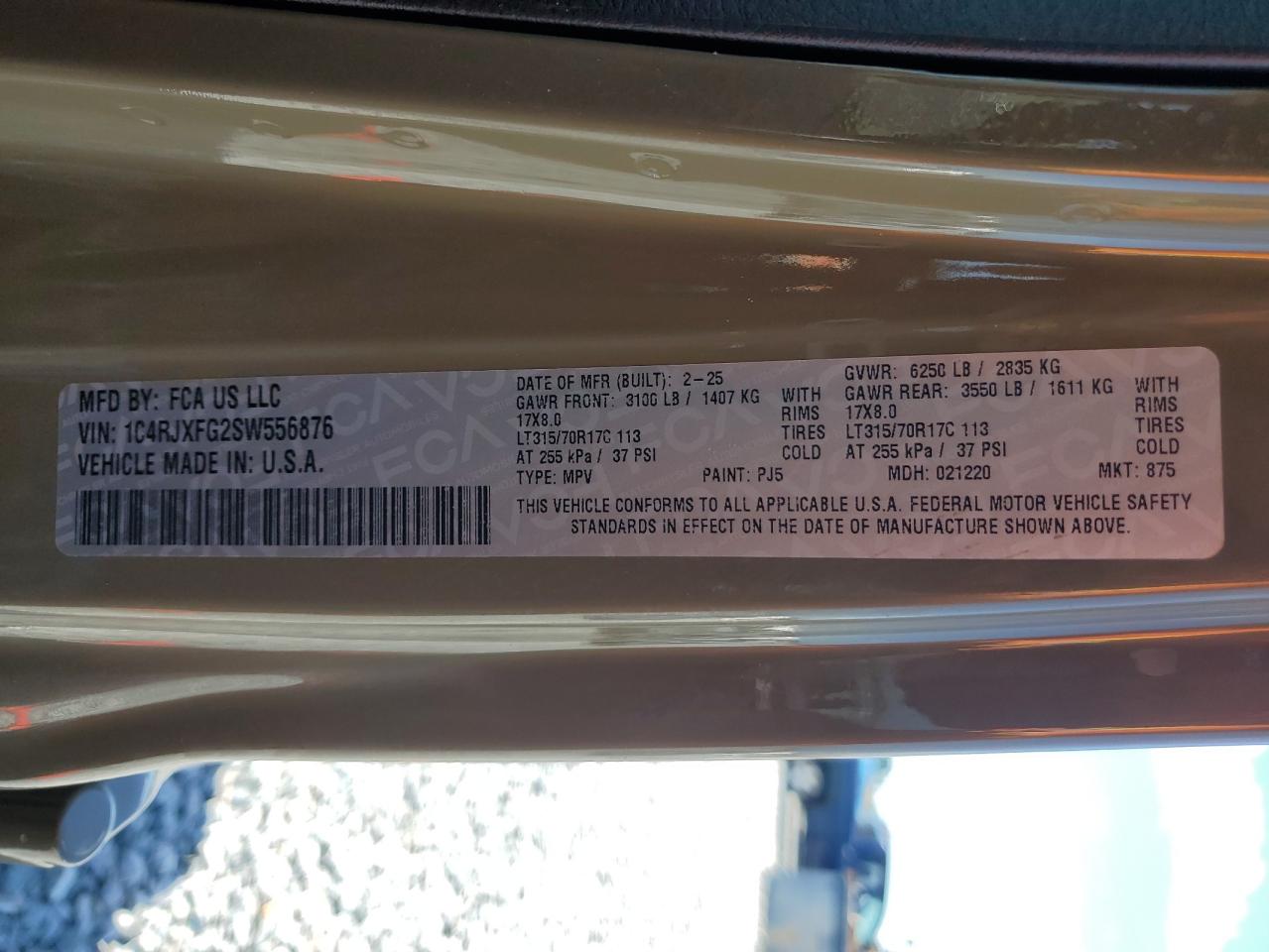 2025 Jeep Wrangler Rubicon VIN: 1C4RJXFG2SW556876 Lot: 70979635