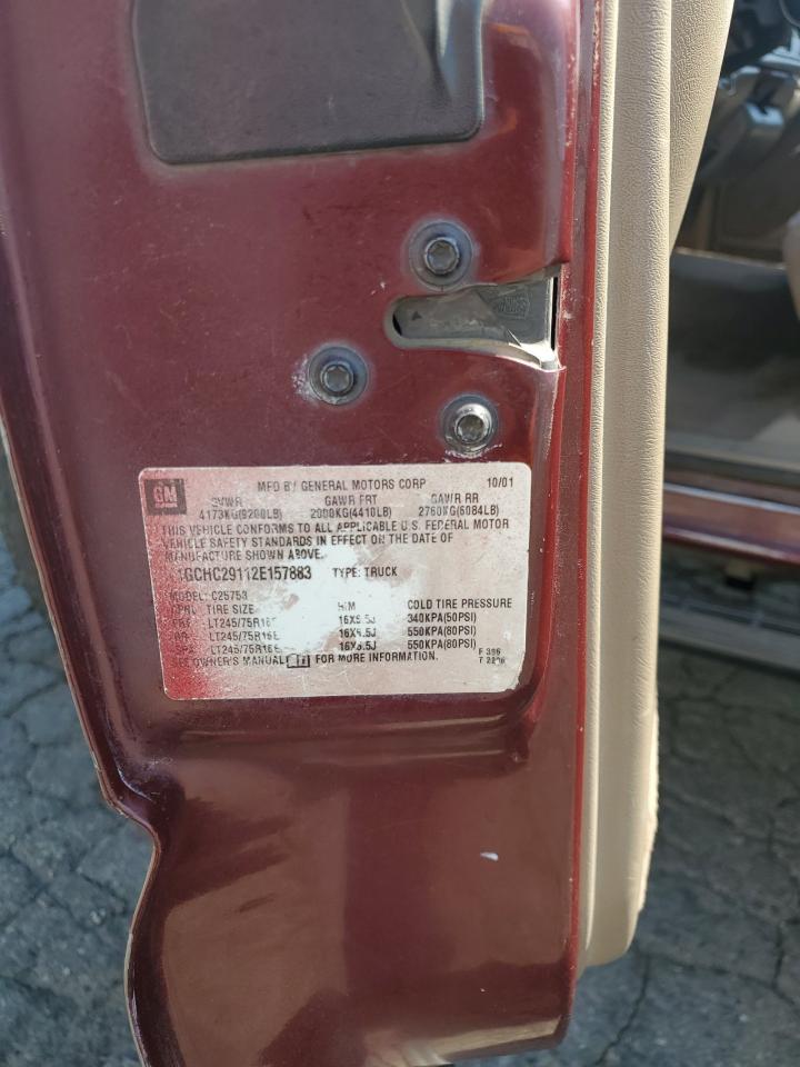 2002 Chevrolet Silverado C2500 Heavy Duty VIN: 1GCHC29112E157883 Lot: 81756265