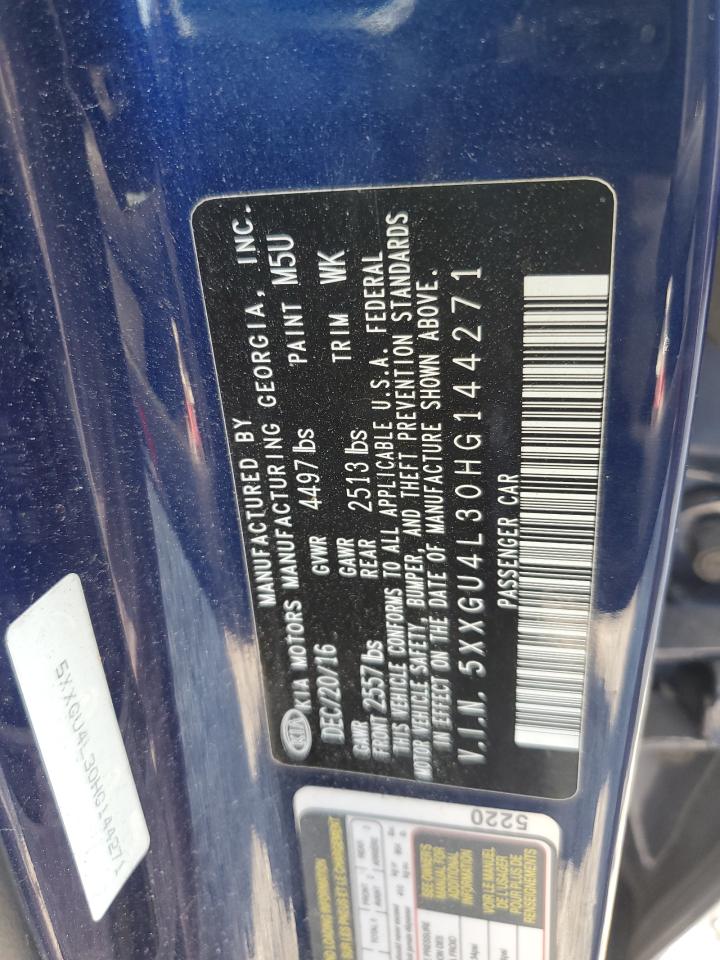 2017 Kia Optima Ex VIN: 5XXGU4L30HG144271 Lot: 71952495