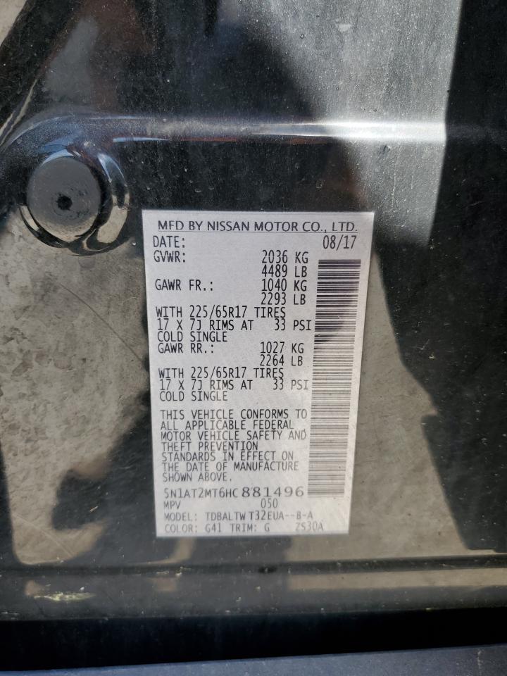 2017 Nissan Rogue S VIN: 5N1AT2MT6HC881496 Lot: 84226315