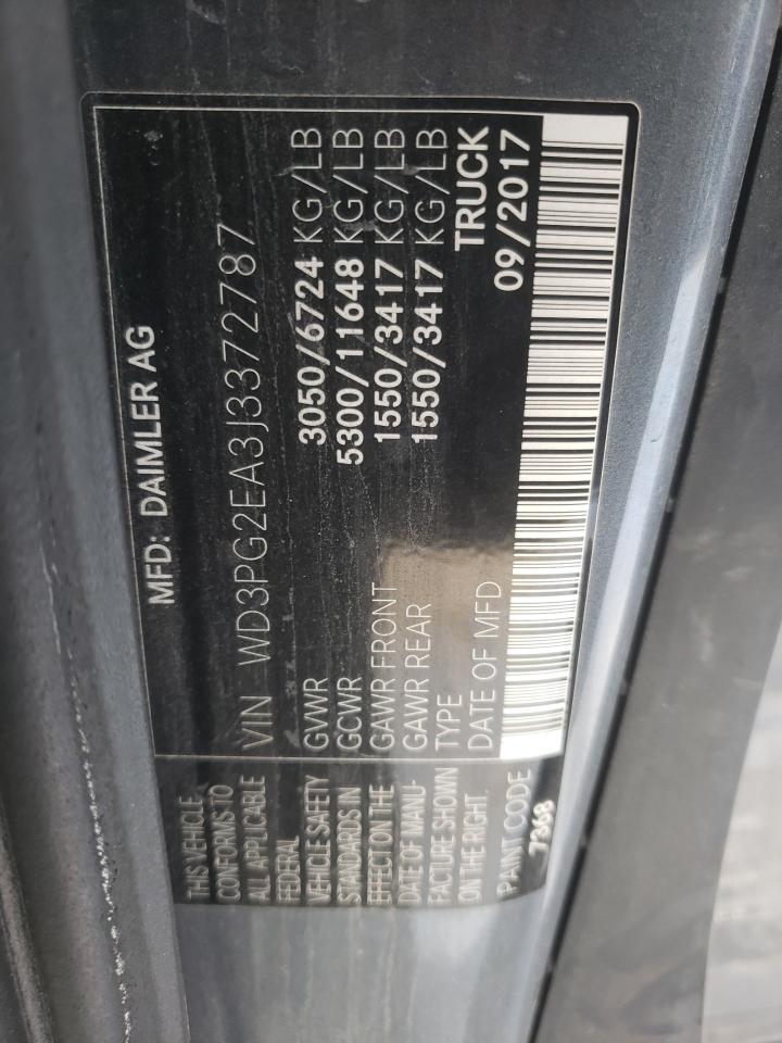 2018 Mercedes-Benz Metris VIN: WD3PG2EA3J3372787 Lot: 84441335