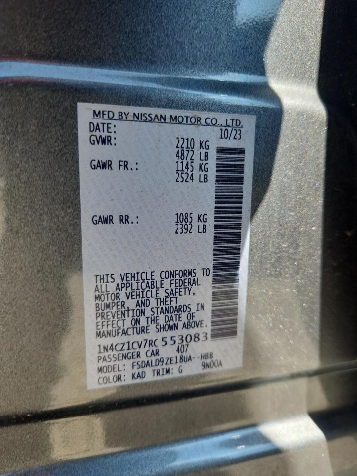 2024 Nissan Leaf Sv Plus VIN: 1N4CZ1CV7RC553083 Lot: 81610335