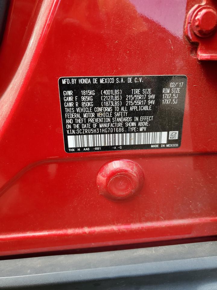 2017 Honda Hr-V Lx VIN: 3CZRU5H31HG701686 Lot: 83838145