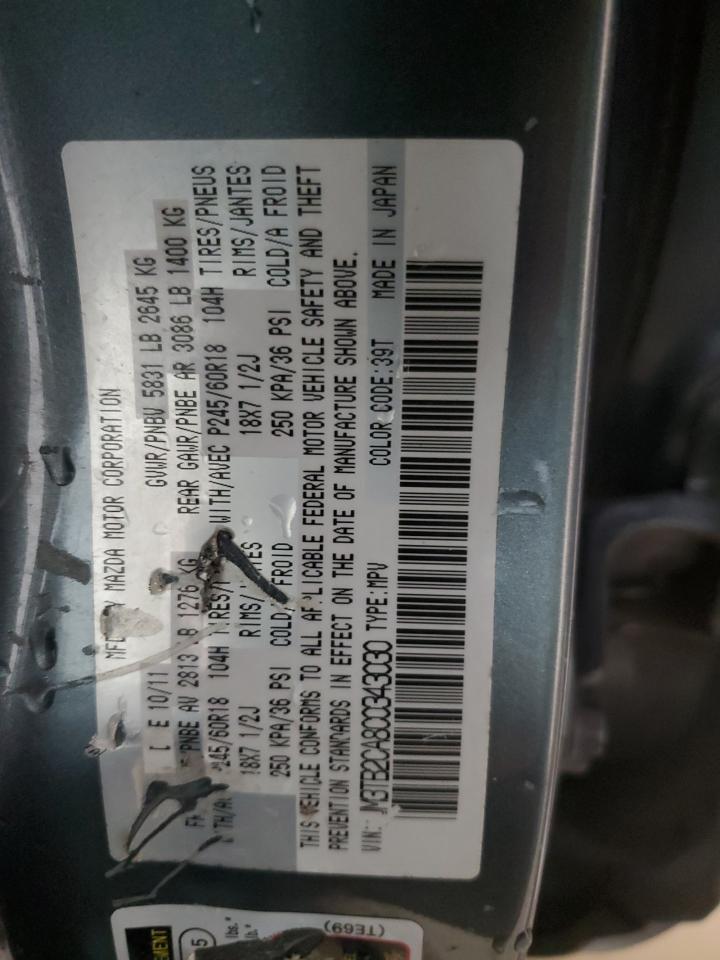 2012 Mazda Cx-9 VIN: JM3TB2CA8C0343030 Lot: 71622035