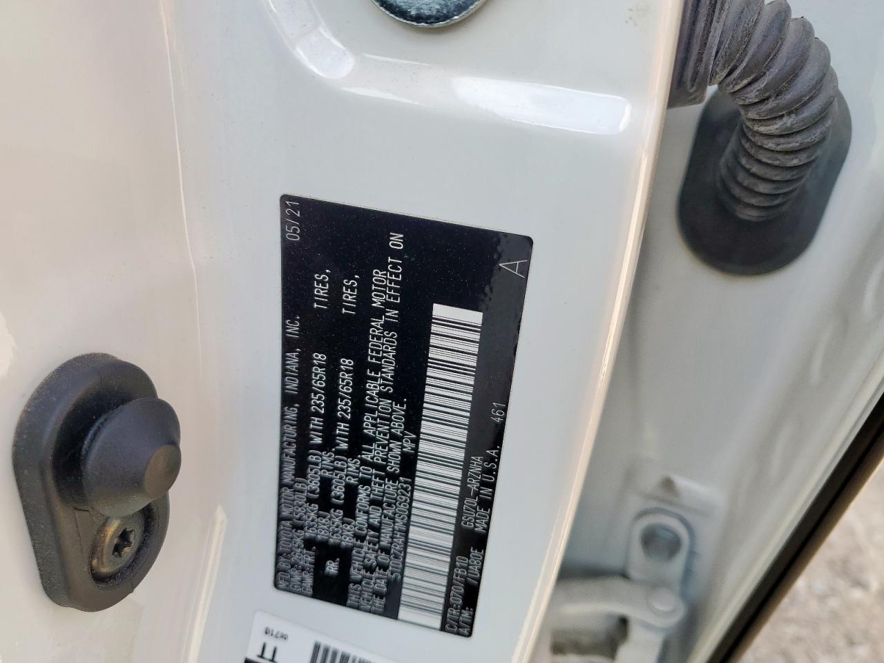 2021 Toyota Highlander L VIN: 5TDCZRAH1MS069231 Lot: 80623685