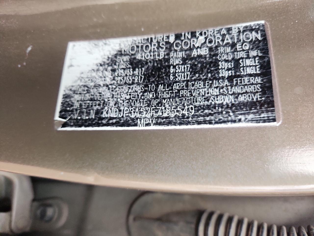 2015 Kia Soul + VIN: KNDJP3A52F7185549 Lot: 81222875