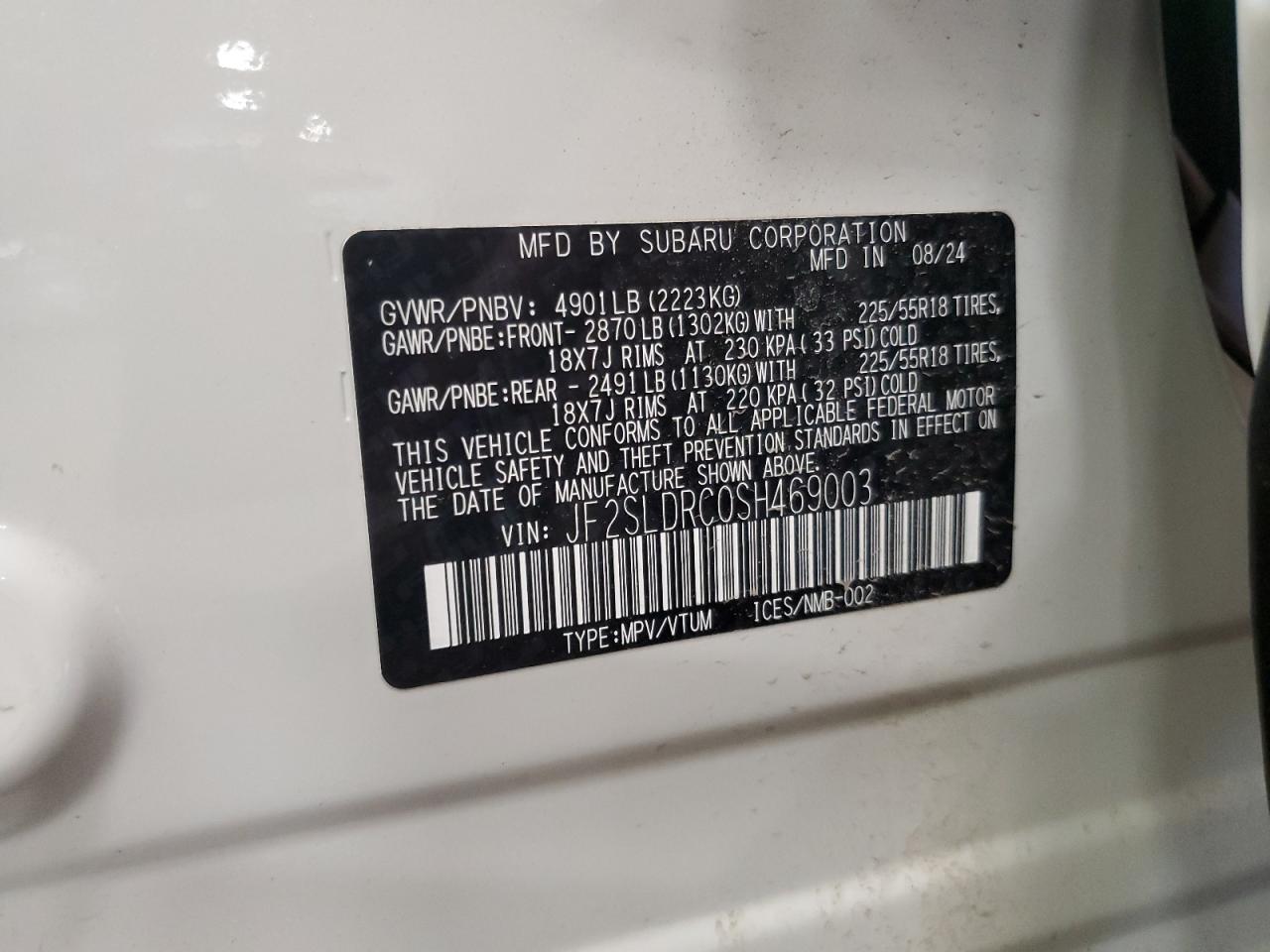 2025 Subaru Forester Limited VIN: JF2SLDRC0SH469003 Lot: 81506605