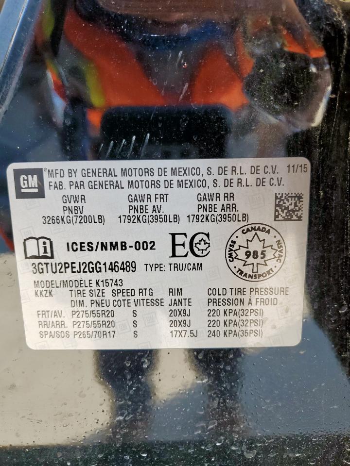 2016 GMC Sierra K1500 Denali VIN: 3GTU2PEJ2GG146489 Lot: 80406375